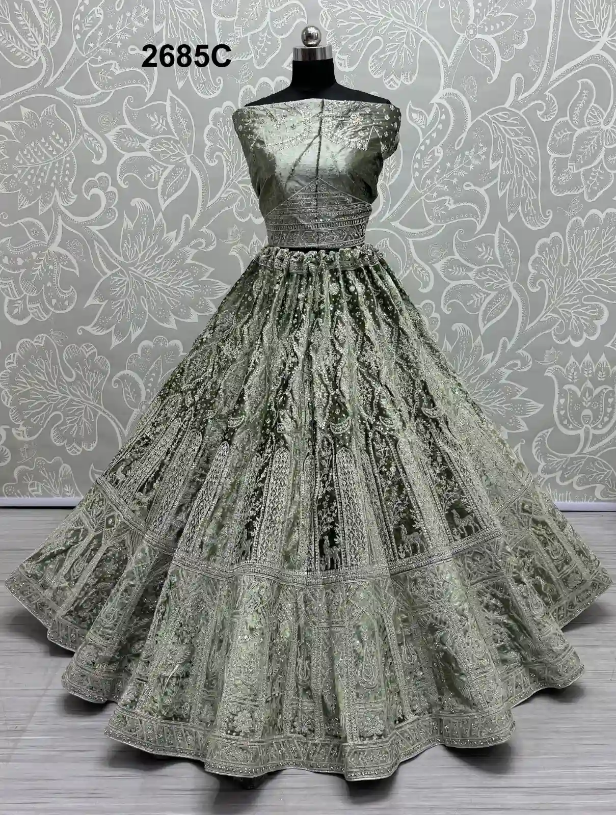 Anjani Art Designer Indian Bridal Velvet Lehenga Wholesale Catalog — Wholesale Lehenga, MPA wholesale from Surat - Gallery Image 8